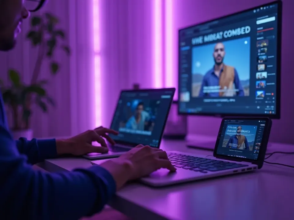 Rinnakkain vertailtuja AI-videotyökaluja näytöllä