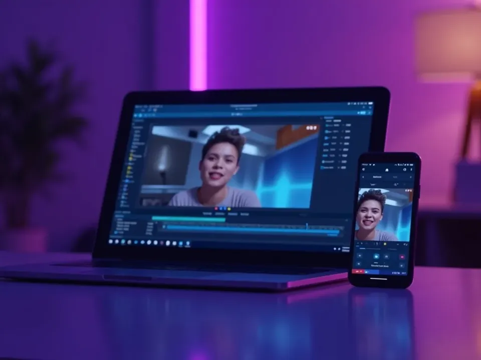 Un clip di text to video senza watermark che si esporta dal browser