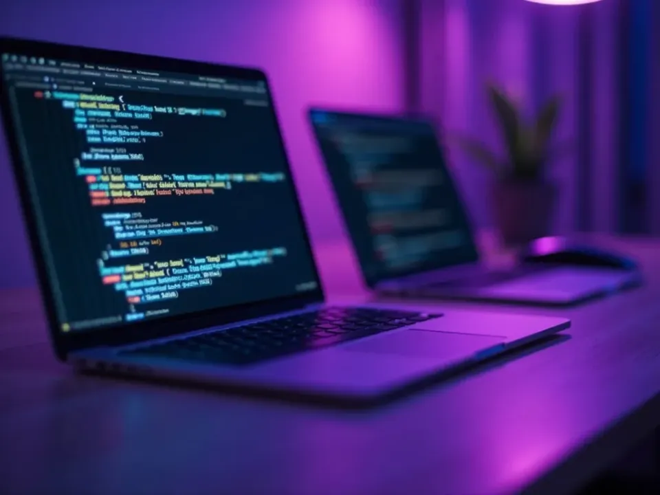 A finished script turning into a video with visuals and voiceover
