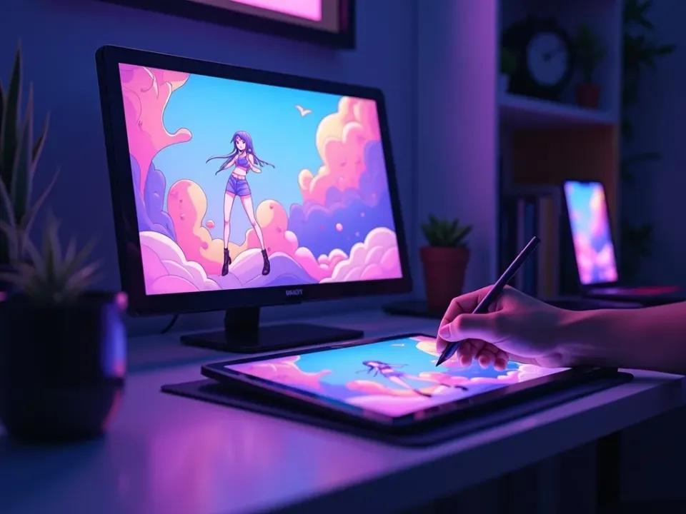 Чистый аниме-стиля клип персонажа, сгенерированный ИИ Vidu Q1, на экране
