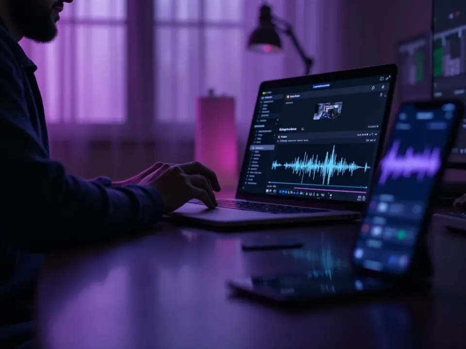 Sebuah video dengan gelombang audionya dihapus
