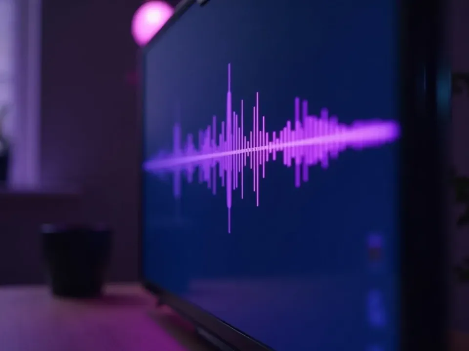 Sebuah video yang dibersihkan dari audio latar yang ditandai